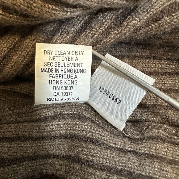 Anne Klein II Ribbed Longline Cardigan 100% Wool M Brown Business Casual Office - Picture 12 of 13